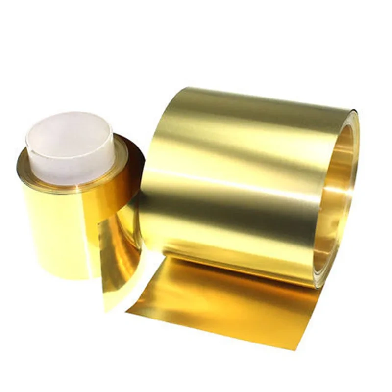 Thickness 0.1mm Width 20-100mm 1Meter/ROLL Thin Brass Strip   Sheet Gold Film  Foil  Plate H62