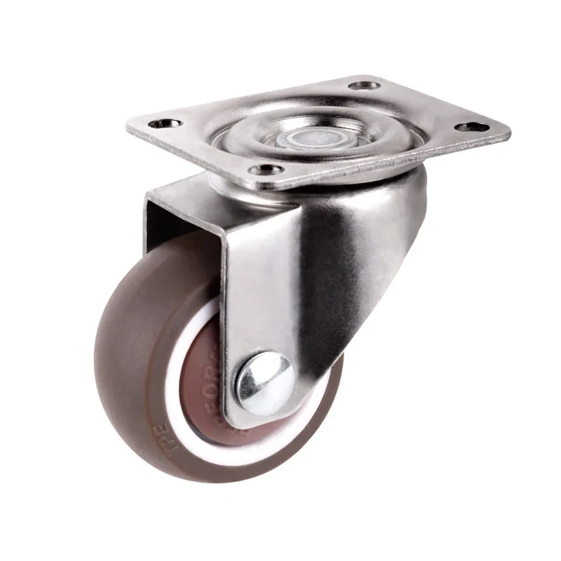 1/1.25/1.5/2 Inch Furniture Casters Wheels  Rubber Swivel Castor Trolley Rubber Caster with brake