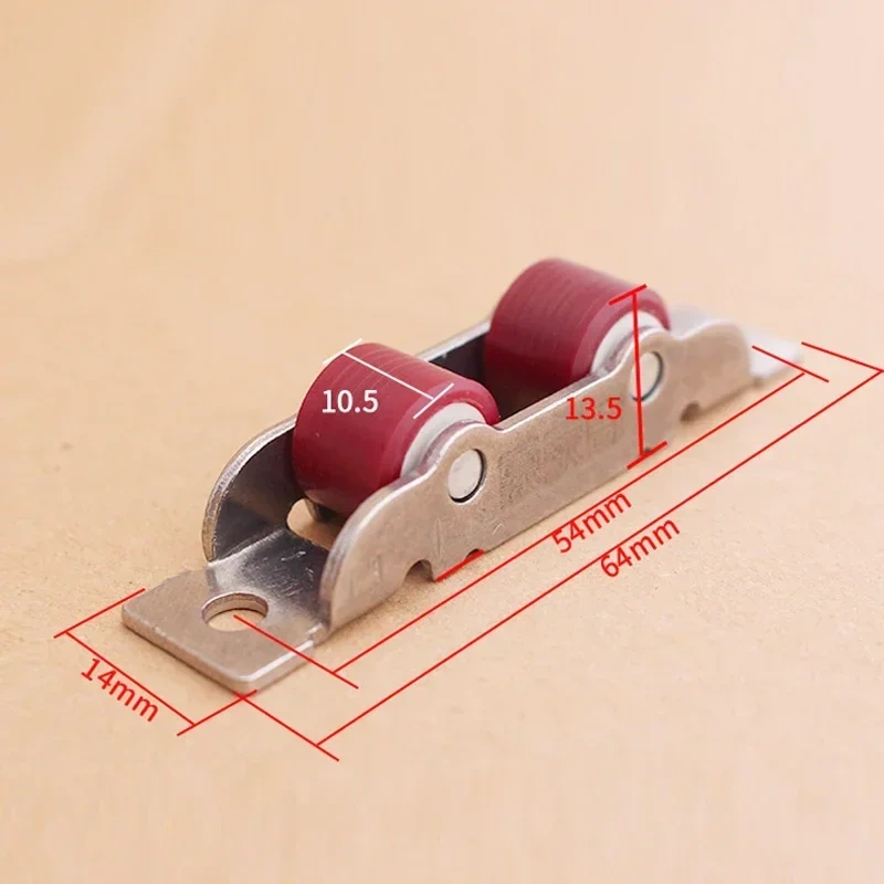 4 Pcs/lot stainless steel door window silent nylon pulley slot wheel sliding door fittings glass door sliding rollers