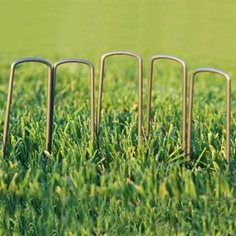 50Pcs/Pack Galvanized Steel Garden Pile U-Shaped Nails Fixing Turf Tool For Weed Fabric Landscape Anti-Bird Mesh Net