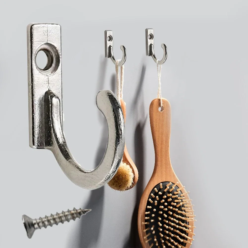 10/50PCS Small Antique Hooks Wall Hanger Curved Buckle Horn Lock Clasp Hook for Wooden Jewelry Hardware Home Coats Hat Clothes