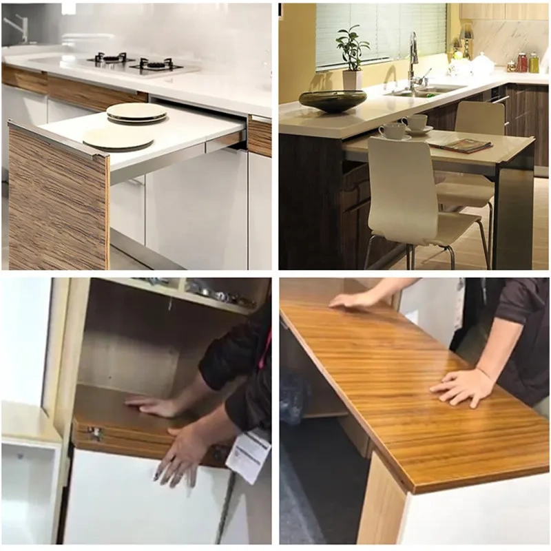 Concealed Folding Table Guide Rail Hinge, Aluminum Telescopic Cabinet  Slide,  Flat Push  Furniture Hardware