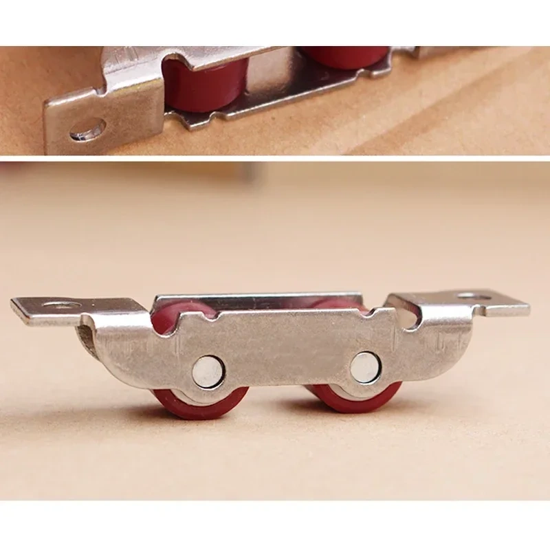 4 Pcs/lot stainless steel door window silent nylon pulley slot wheel sliding door fittings glass door sliding rollers