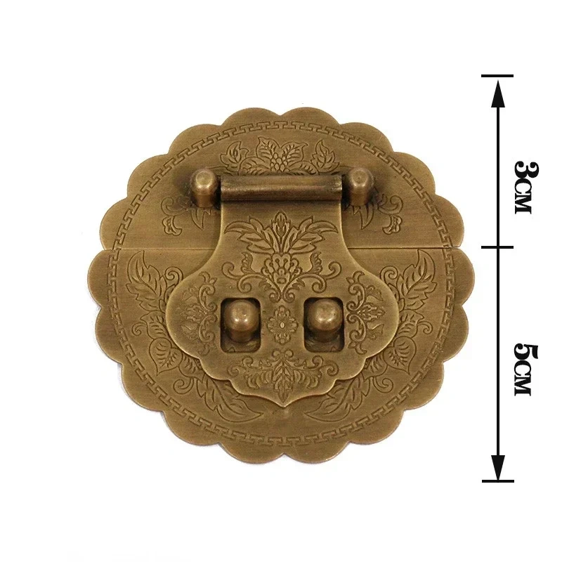 Retro Antique Brass Lock Buckle Box Furniture Box Buckle Jewelry Chest Box Pure Copper Suitcase Buckle Clip Clasp Latch Clasp