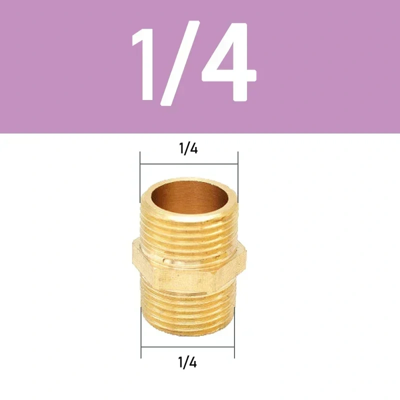 Brass Pipe Hex Nipple Fitting Quick Coupler Adapter 1/8 1/4 3/8 1/2 3/4 1 Male to Male Thread Water Oil Gas Connector