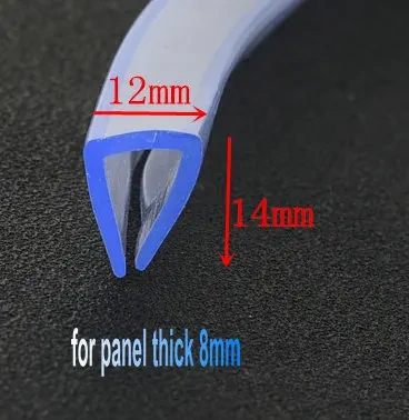 Rubber U Strip Edge Shield Encloser Bound Glass Metal Wood Panel Board Sheet Vehicle Seals Thick 0.5mm - 19.5mm x 1m Transparent