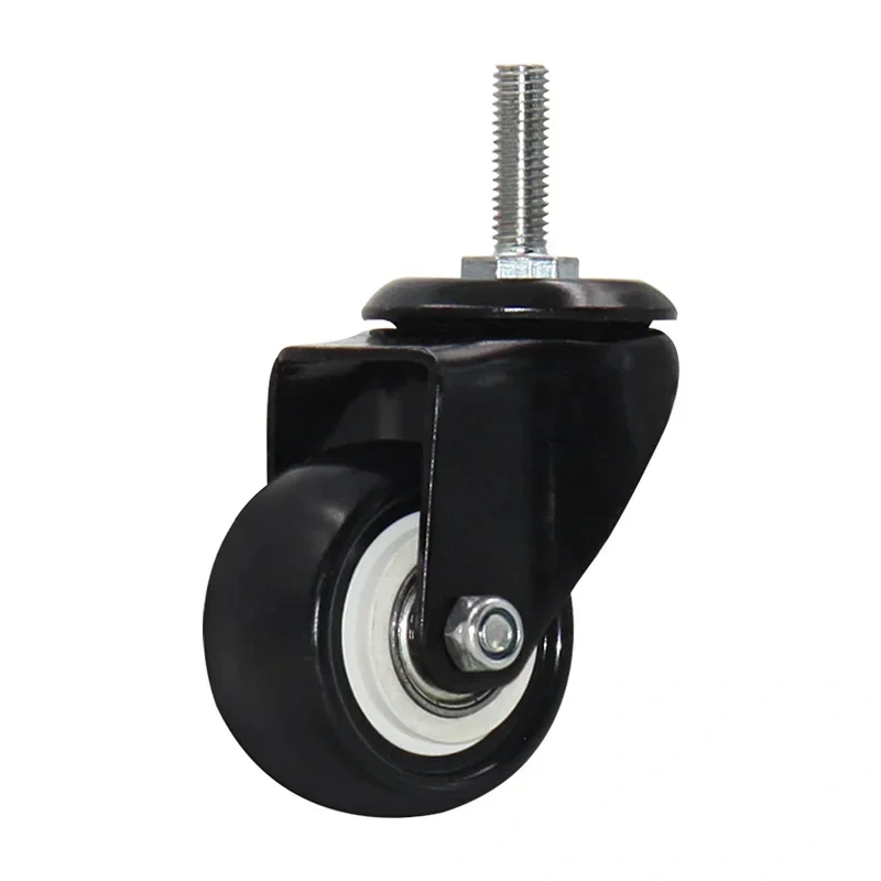 4pcs 2 inches 50mm Heavy Duty 180kg Black Swivel Castor Wheels Trolley Furniture Caster Rubber Screw M10*25