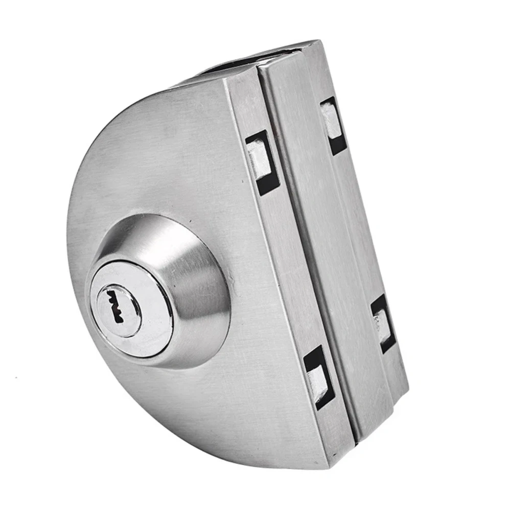Glass Door Lock Display Cabinet Showcase Locks Stainless Steel Double Door No Need Drilling Anti-Theft Home Door Hardware