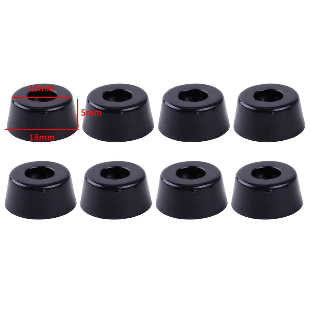 8pcs Black Speaker Cabinet Furniture Chair Table Box Conical Rubber Foot Pad Stand Shock Absorber S / M / L Skid Resistance
