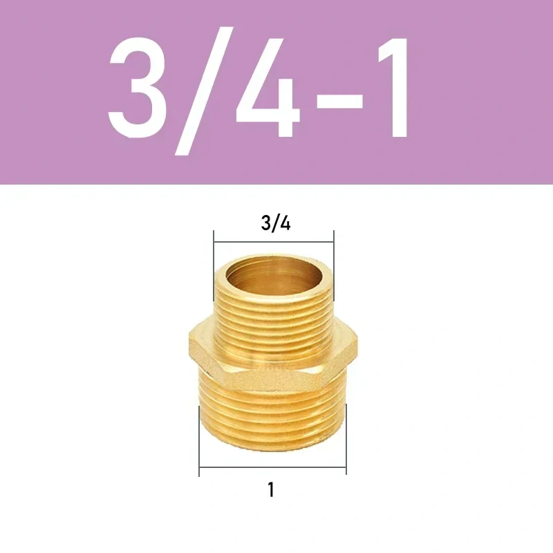 Brass Pipe Hex Nipple Fitting Quick Coupler Adapter 1/8 1/4 3/8 1/2 3/4 1 Male to Male Thread Water Oil Gas Connector