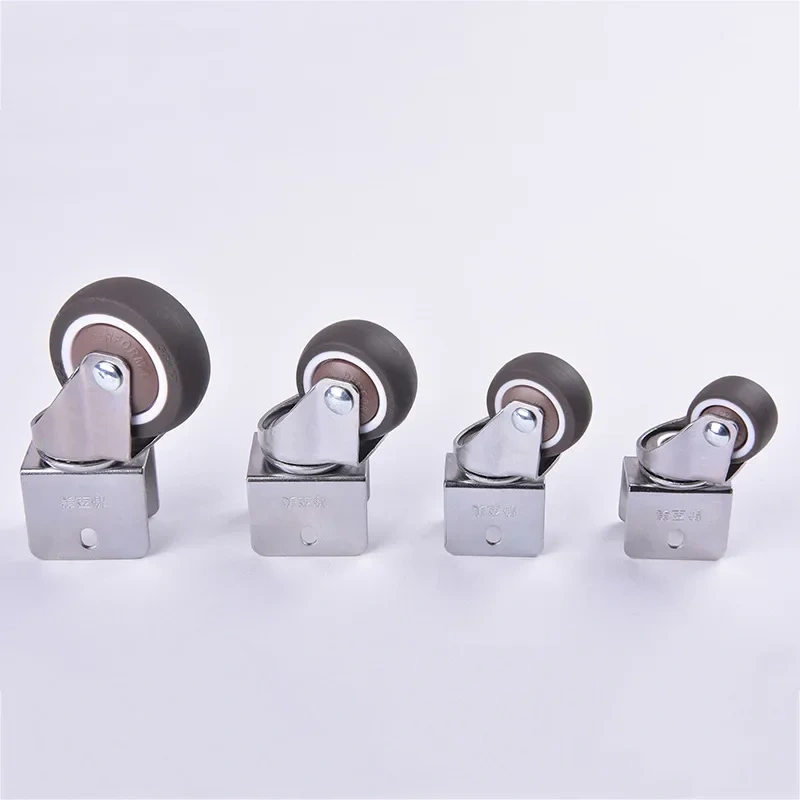 4Pcs 1.5" 2'' Ball Bearing Universal TPE Castor Caster Wheels Splint U Mount 20 22 25mm Brake Baby Bed Trolly Chair