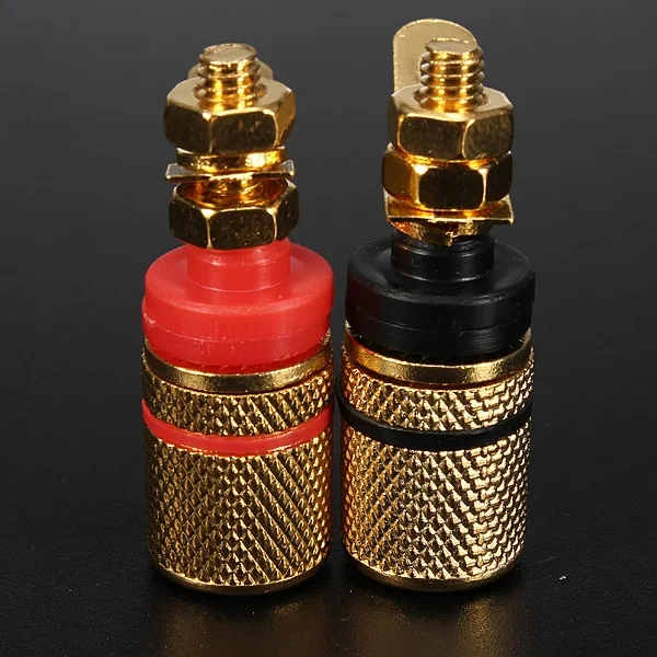20pcs Gold Plated Amplifier Speaker Terminal Binding Post Banana Plug Socket Connector Suitable for 4mm banana plugs