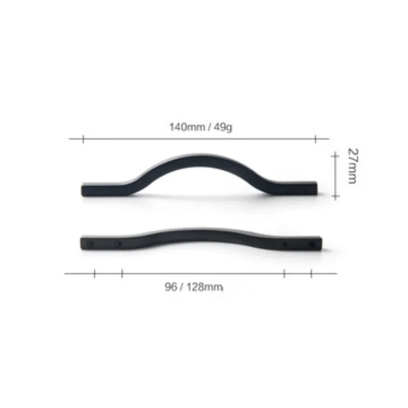 European Streamlined Double Hole Centers Pull Bright Gold Black Cabinet Long Handles Drawer Knobs for Furniture Handle Hardware