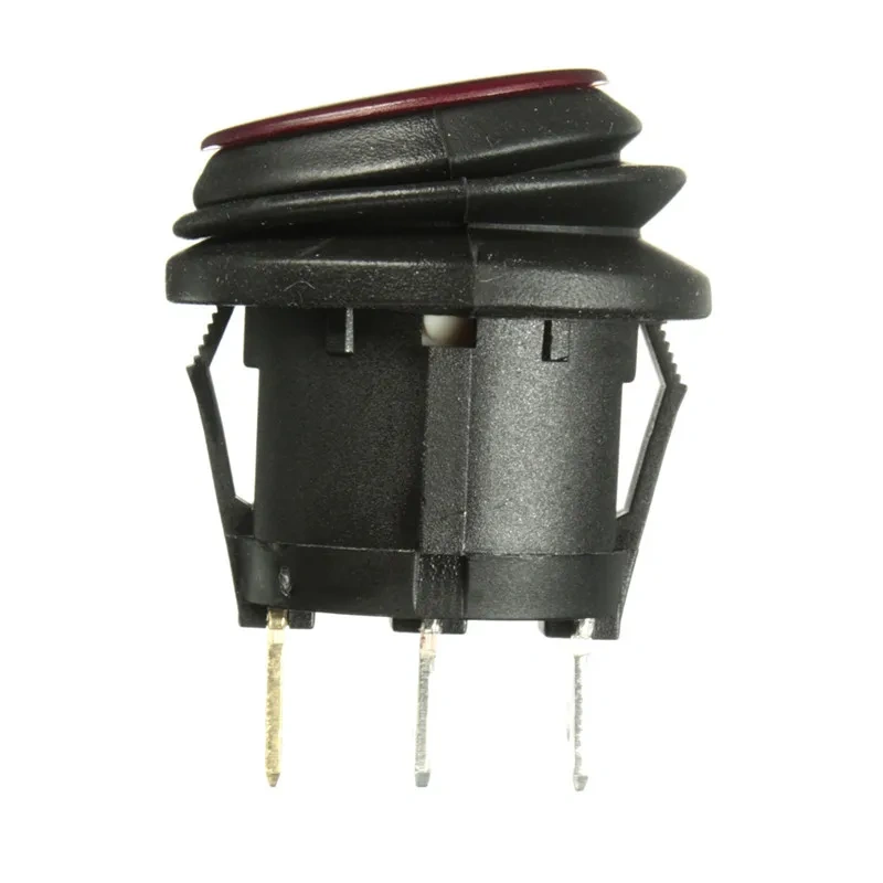 1pc OLS 250V DC 10A On/Off Rocker Switch IP65 Waterproof 3Pin SPST LED illuminated