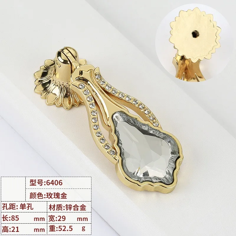 Nordic Gold Diamond Knobs and Handles Drawer Pulls Wardrobe Cabinet Door Handles Crystal Drawer Knobs Furniture Hardware