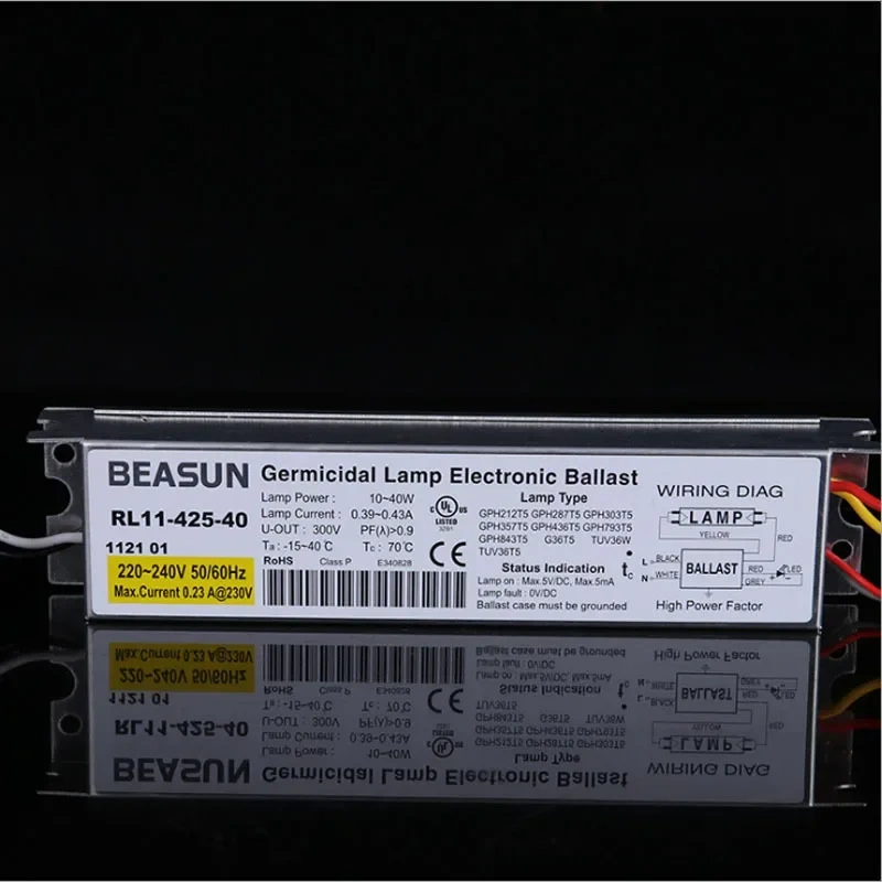 UV Disinfection Lamp Electronic Ballast 10-41W Universal Type RL11-425-40 YL1-425-40 for 21-40W Ultraviolet Tube