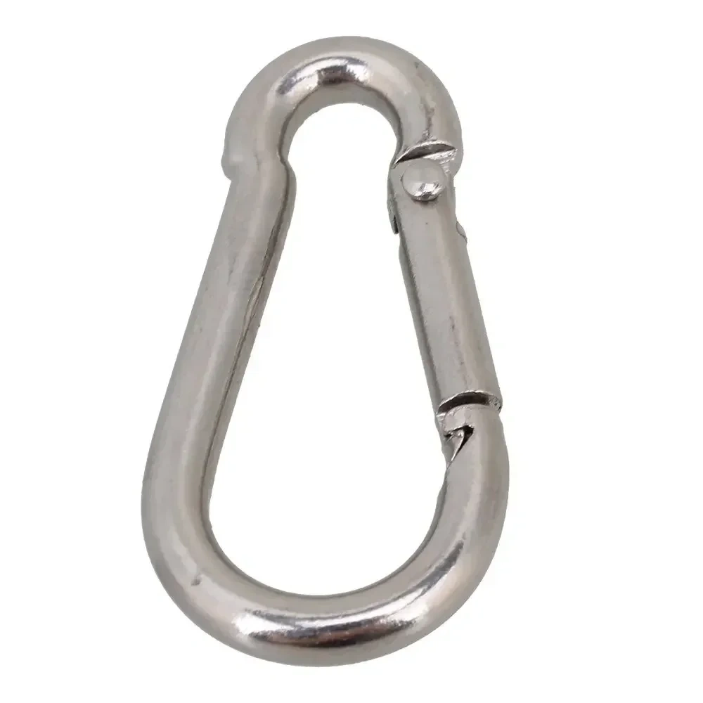 5/10pcs 304 Stainless Steel M4 M5 M6 Multifunctional  Spring Snap Carabiner Quick Link Lock Ring Hook