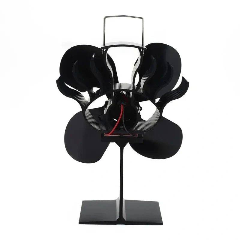 4 Blades Heat Powered Stove Fan Log Wood Burner Ecofan Quiet Black Home Fireplace  Efficient Distribution Thermodynamicfan