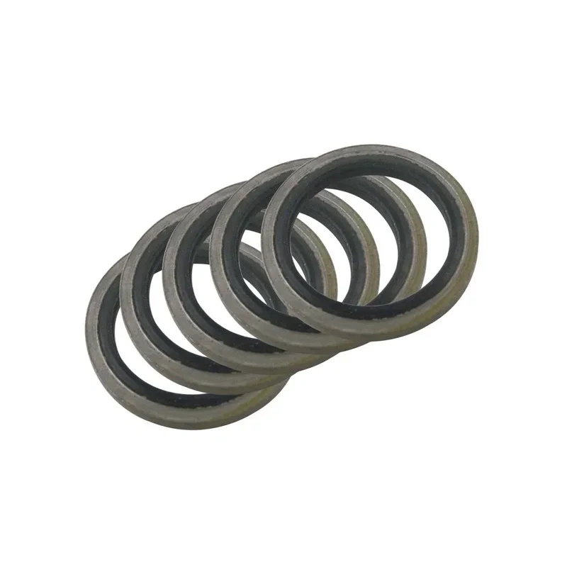 100pcs 6/8/10/12/14/16mm Bonded Washer Metal Rubber Oil Drain Plug Gasket Fit M6/M8/M10/M12/M14/M16 Combined Washer Sealing Ring