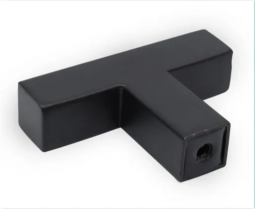 Modern Black Cabinet Handle Square Furniture Hardware Stainless Steel Kitchen Door Knobs Cupboard Wardrobe Drawer Pulls