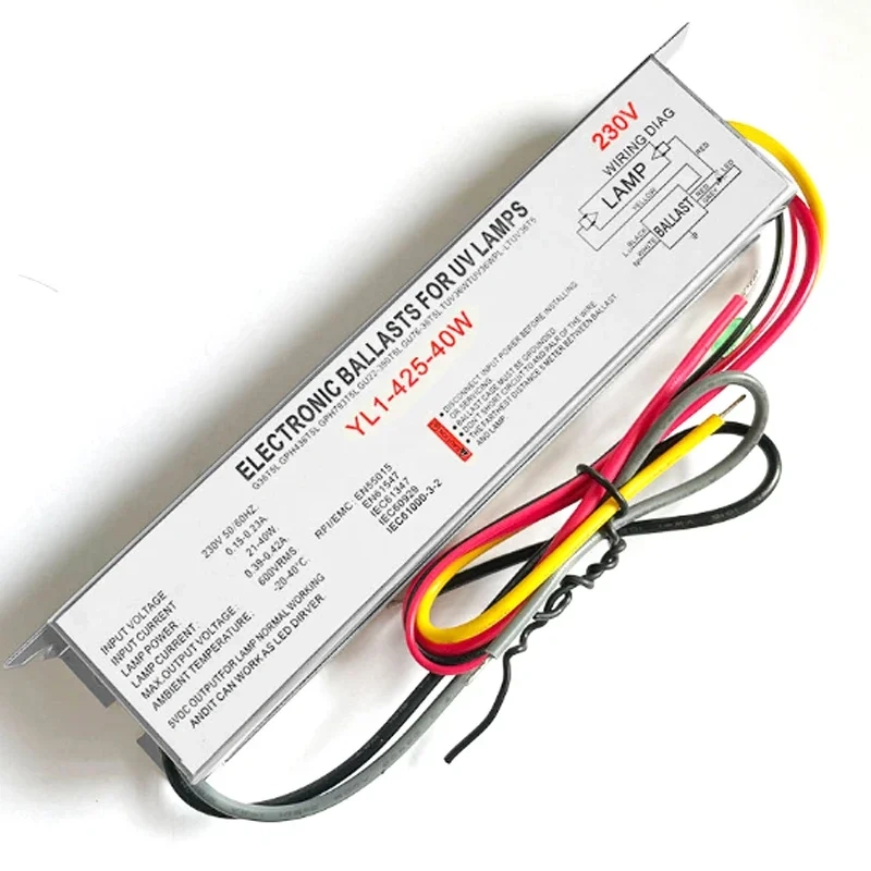 UV Disinfection Lamp Electronic Ballast 10-41W Universal Type RL11-425-40 YL1-425-40 for 21-40W Ultraviolet Tube