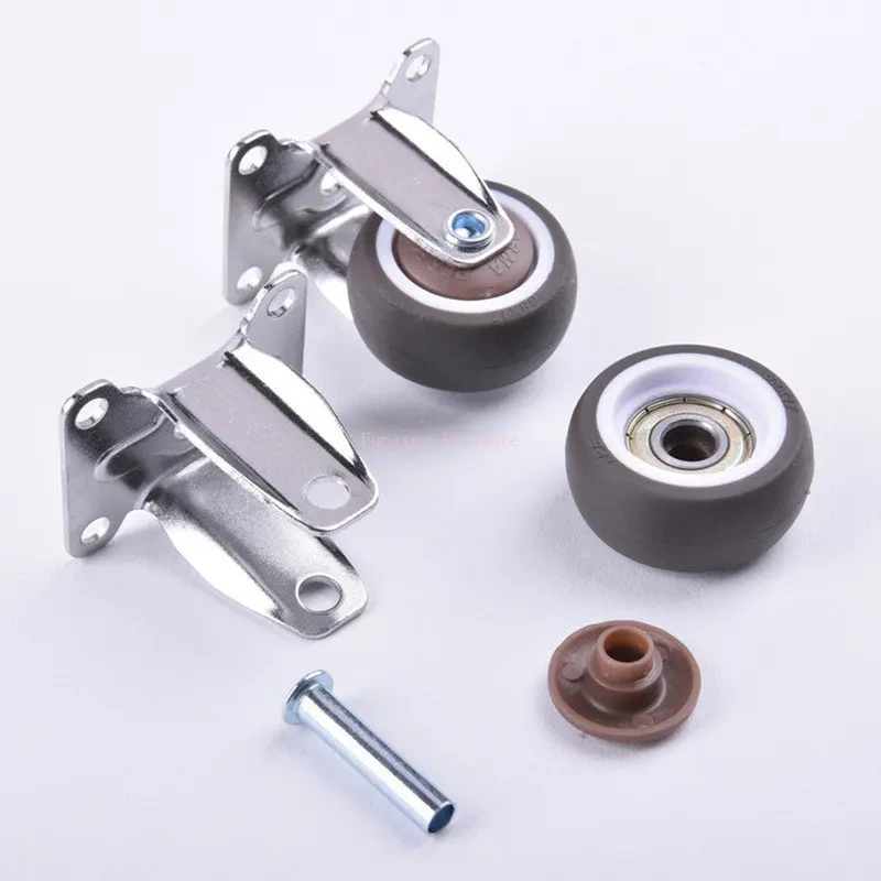 1/1.25/1.5/2 Inch Furniture Casters Wheels  Rubber Swivel Castor Trolley Rubber Caster with brake
