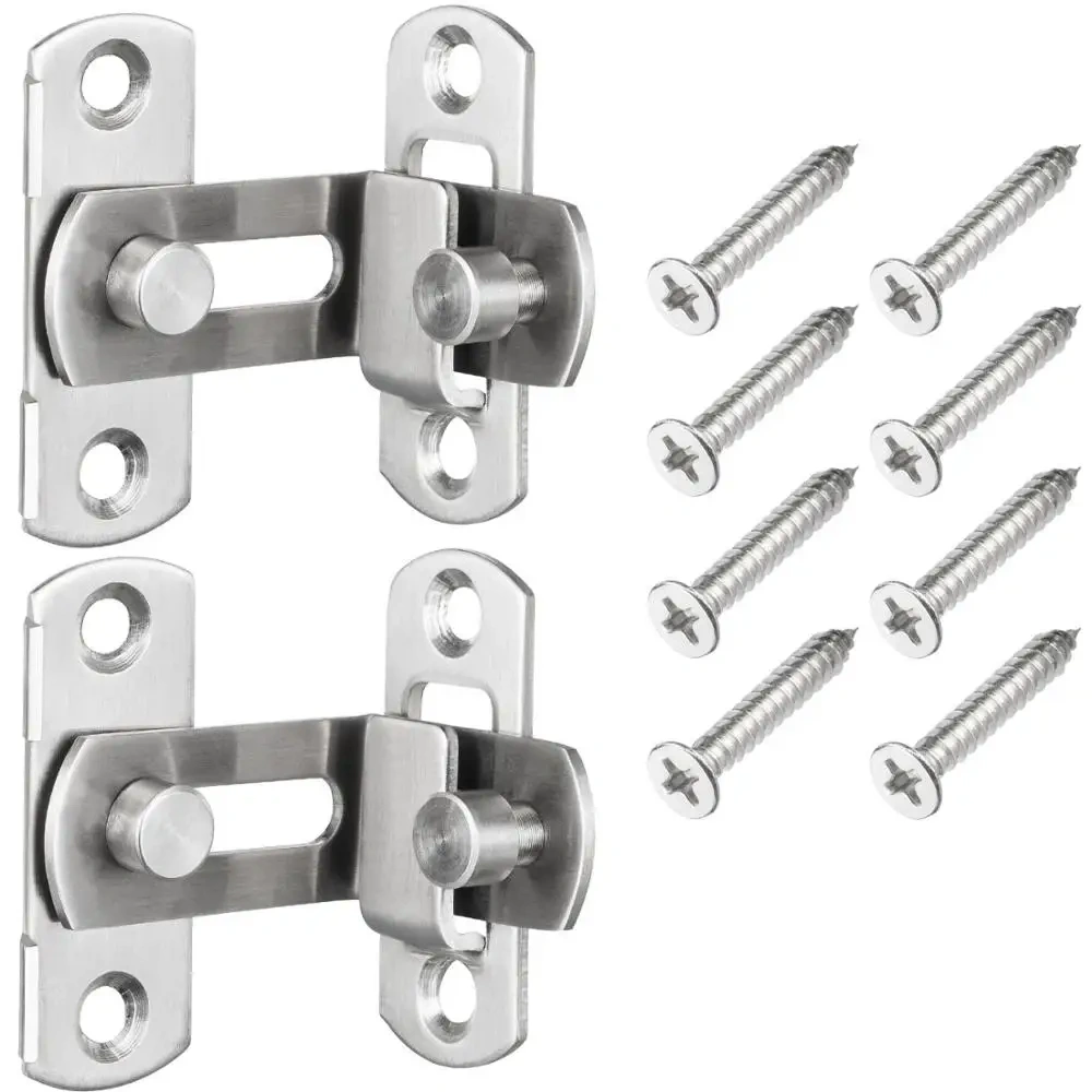 Barrel Bolt Latch Hardware Stainless Steel Anti-theft Cabinet Fitting 90 Degree Door Lock Household Hasp For Window Sliding