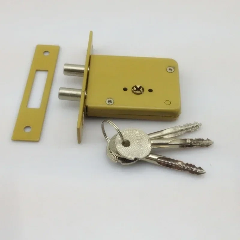 1pcs Universal key DeadBolt Invisible Locks,prevent lock picking double bar invisible , mortise, tubewell Mortice locks