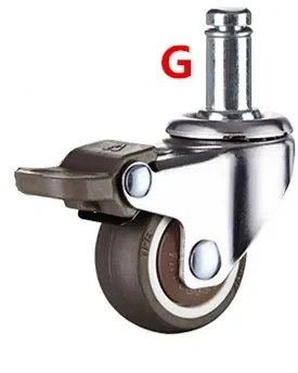 1/1.25/1.5/2 Inch Furniture Casters Wheels  Rubber Swivel Castor Trolley with brake
