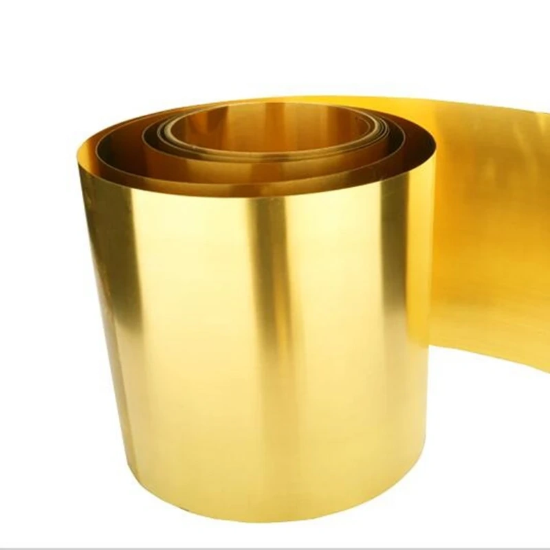Thickness 0.1mm Width 20-100mm 1Meter/ROLL Thin Brass Strip   Sheet Gold Film  Foil  Plate H62