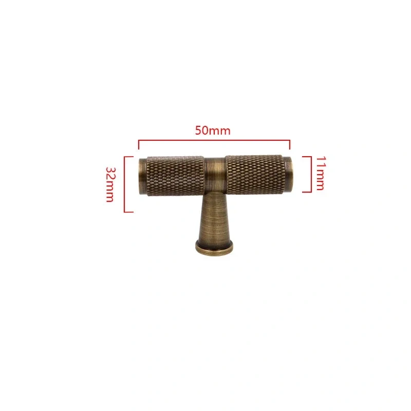 Light luxurious and contracted solid bronze brass knurled handle drawer door handle cabinet knobs