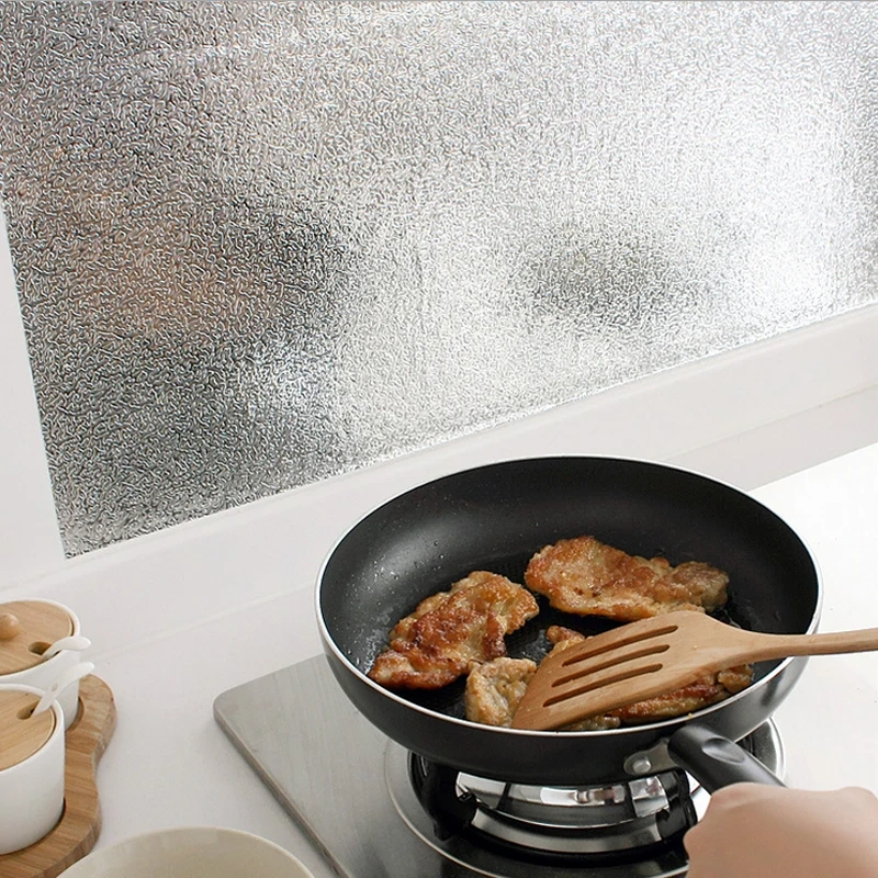 Kitchen Oil Proof Waterproof Sticker Aluminum Foil Kitchen Stove Cabinet Stickers Self Adhesive Wallpapers DIY Wall Stickers