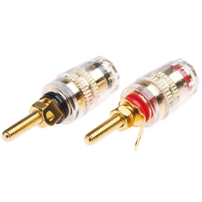 8pcs/lot 42MM Gold Plated Speaker Terminal Binding Post Amplifier Connector Suitable For 4mm Banana Plug High Quality