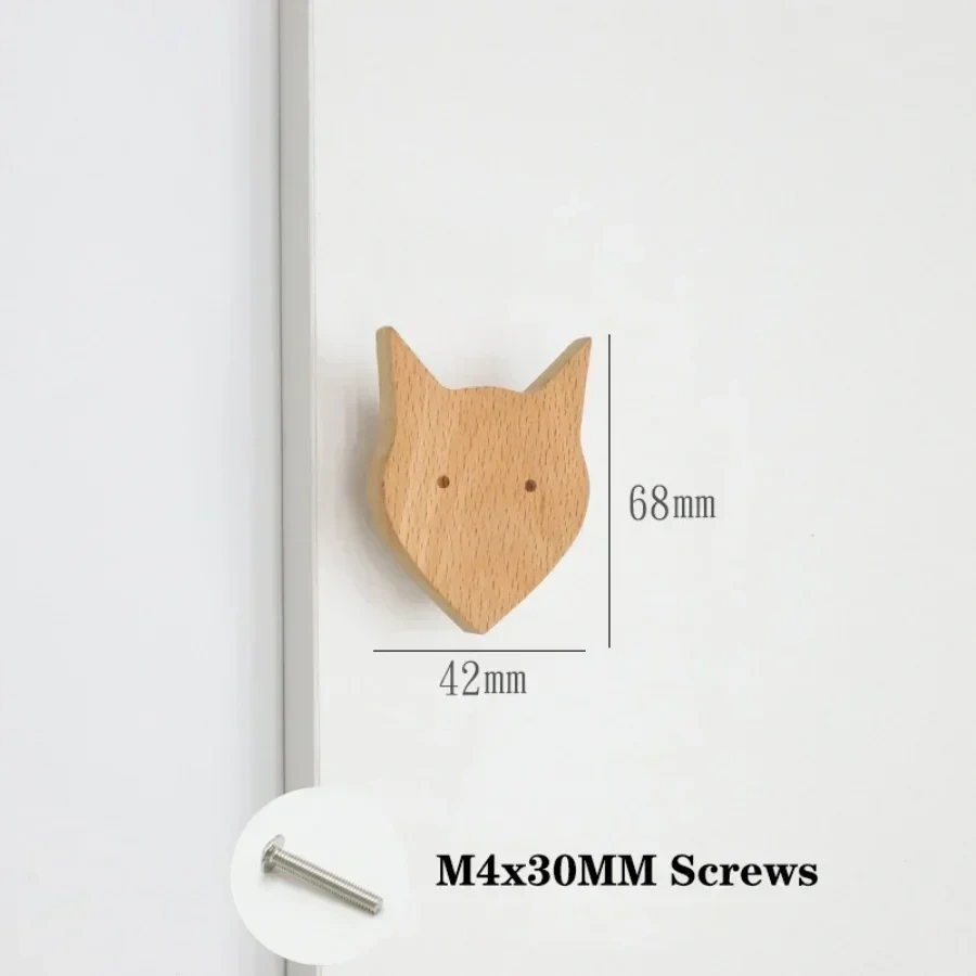 Wooden Animal Cabinet Handles Wood Cloud Hooks Furniture Handles for Cabinets and Drawers Door Knobs Kitchen Wardrobe Door Pulls