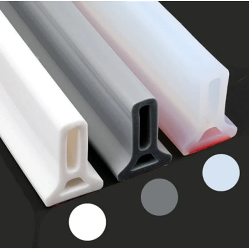 50mm High Silicone Bathroom Water Stopper Blocker Shower Dam Non-slip Dry And Wet Separation Flood Barrier Door Bottom Sealing