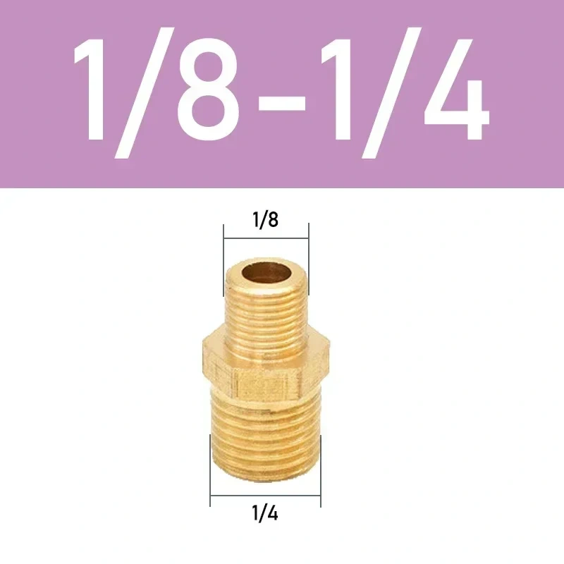 Brass Pipe Hex Nipple Fitting Quick Coupler Adapter 1/8 1/4 3/8 1/2 3/4 1 Male to Male Thread Water Oil Gas Connector