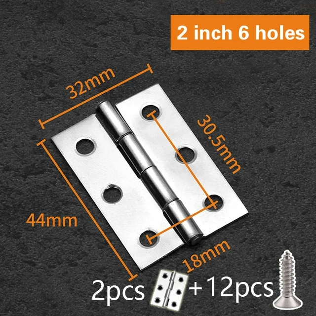 304 Stainless Steel Flat Hinge Cabinet Doors 1 inch 1.5 inch 2inch 2.5 inch 3inch 4inch Windows Hinge Wooden Box Mini Hinge