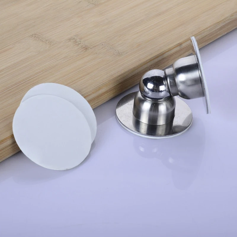 Stainless Steel Sliver Magnetic Door Stopper Holder Noiseless Door Catch Holder Home Hardware for Bedroom Bathroom