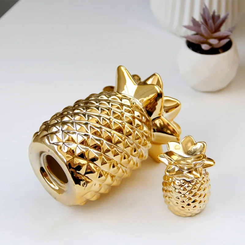 Nordic Style Resin Gold Pineapple Home Decor Living Room Wine Cabinet Window Display Craft luxurious Table Home Decoration Props