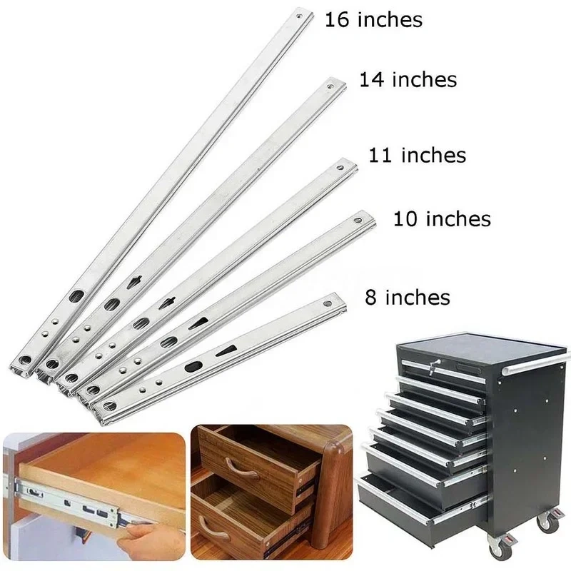 Micro Guide steel Ball 2 Sections 17 Wide Steel Ball 2 Fold Ball Slide Cabinets Drawer Steel Ball Slide