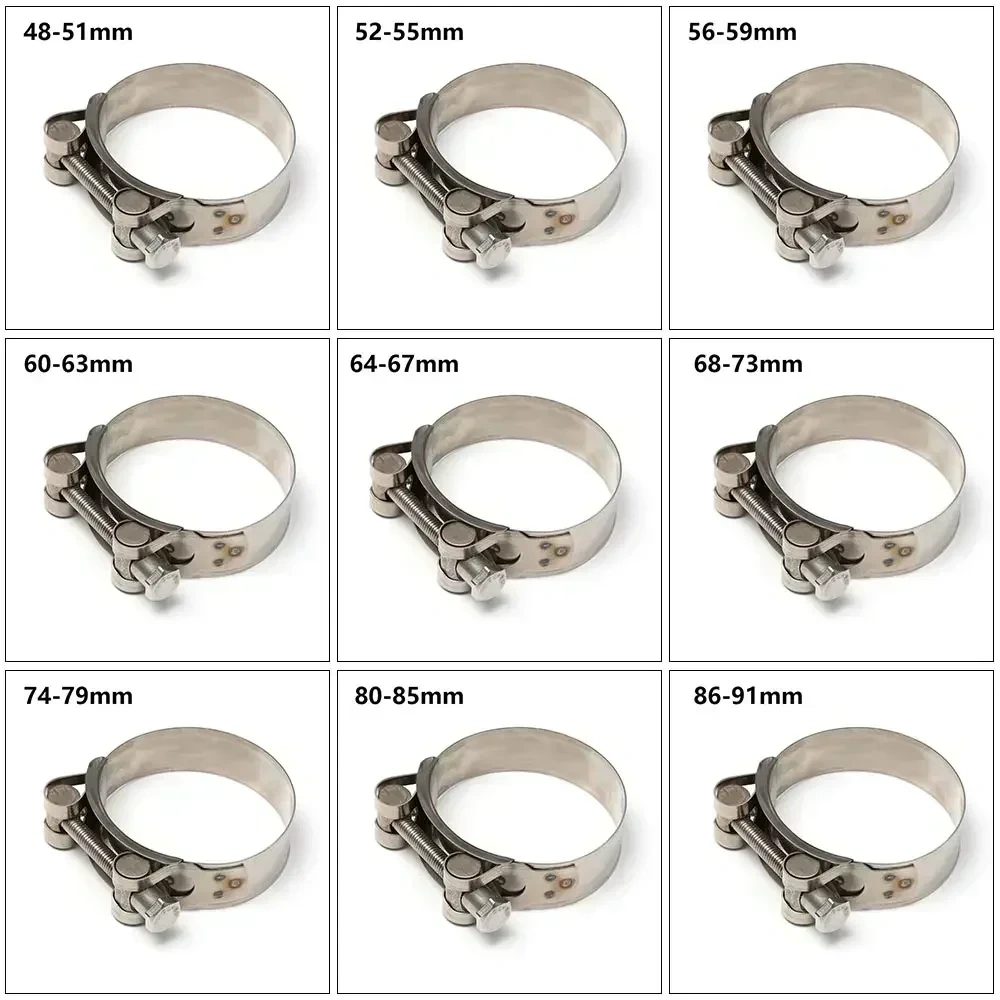 1pcs New Stainless Steel Hose Clamps T Bolt Exhaust Pipe Clip Sealing Welding Marine Clip Repair Tool Hardware Accessories
