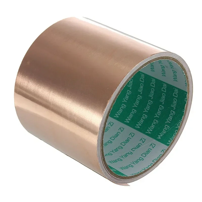 0.065x50mmx1m Copper Foil Tape Single Conductive Self Adhesive Gold