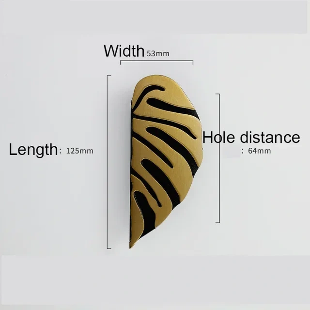 Leaf Handle Black Gold Leaves Creative Cabinet Handles Drawer knobs Wardrobe Door handles Furniture Handles