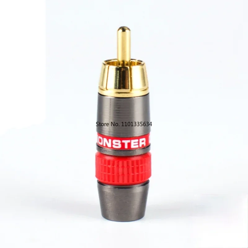 4PCS/LOT Monster Gold RCA Lotus Plug Audio Signal  Portable and Multi-functional Terminal Connector