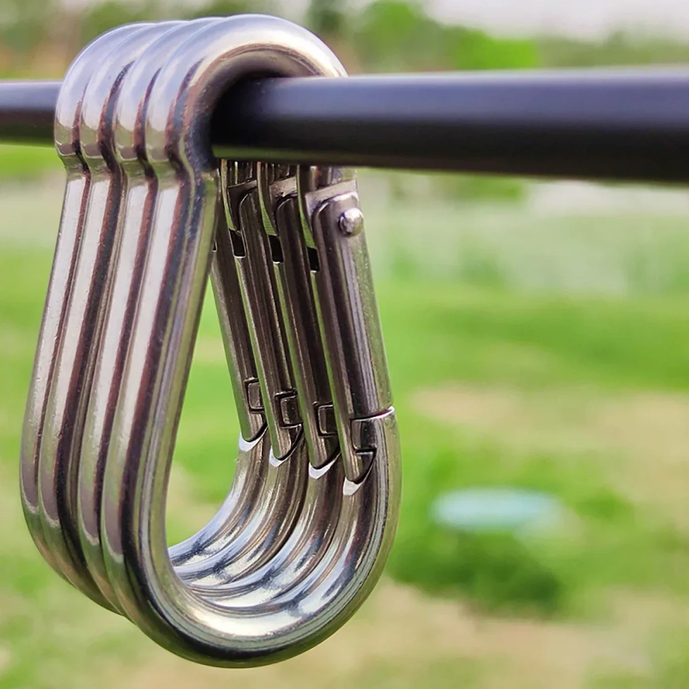 304 Stainless Steel Spring Snap Hook Carabiner Clips M4 M5 M6 M7 M8 M10 M11 M12 Heavy Duty Locking Climbing Carabiners Clips