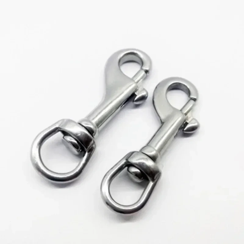 5pcs 316 stainless steel Single Ended Swivel Eye Bolt Snap Hook Clip for Scuba Diving Free Diving Kayak Boat Paddle Leash