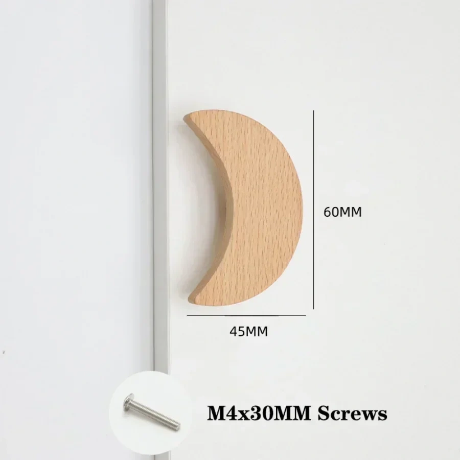 Wooden Animal Cabinet Handles Wood Cloud Hooks Furniture Handles for Cabinets and Drawers Door Knobs Kitchen Wardrobe Door Pulls