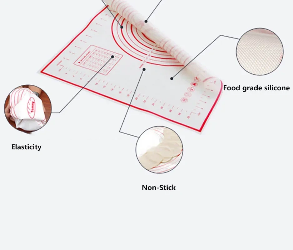 Silicone Baking Mat  Scale Rolling Dough Pad Kneading Dough Mat Non Stick Pastry Oven Liner Bakeware 60*40/40*30cm