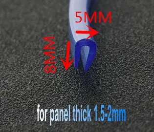 Rubber U Strip Edge Shield Encloser Bound Glass Metal Wood Panel Board Sheet Vehicle Seals Thick 0.5mm - 19.5mm x 1m Transparent