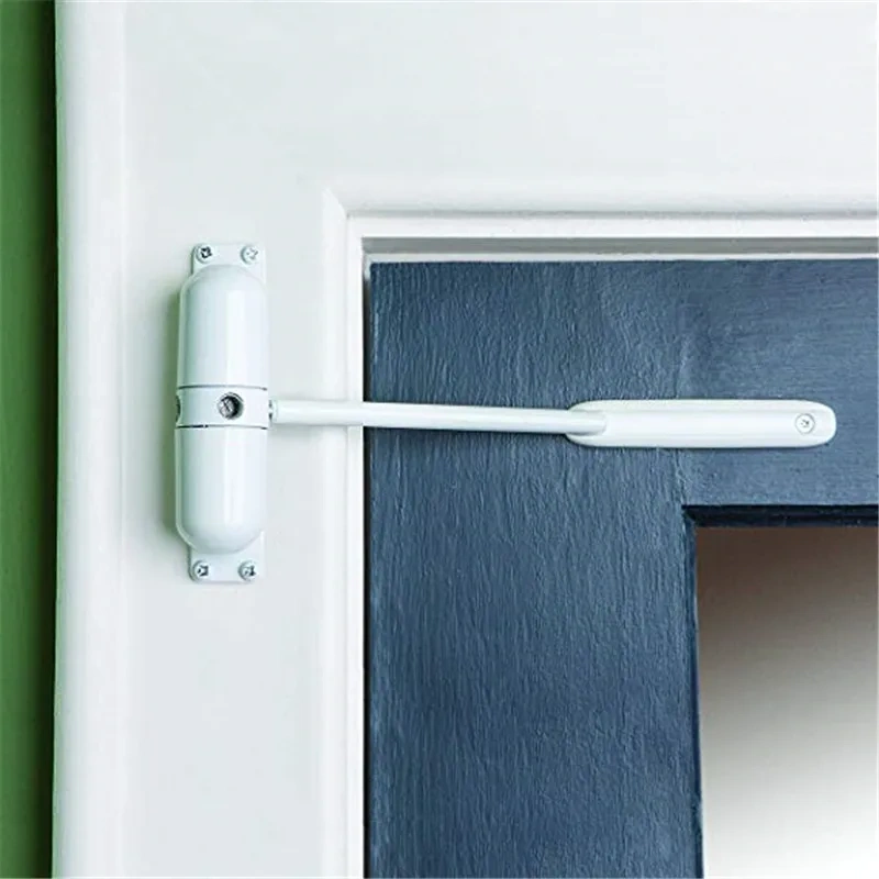 White Spring Closing Door  Zinc Alloy Adjustable Surface Mounted Automatic Door Closer Fire Rated Door Stopper Door Hardware